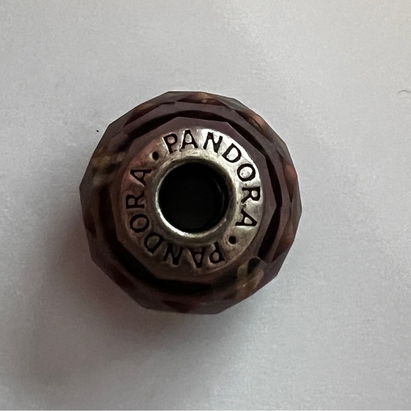 Pandora Retired Purple Silver Beaded Charm - Picture 6 of 8